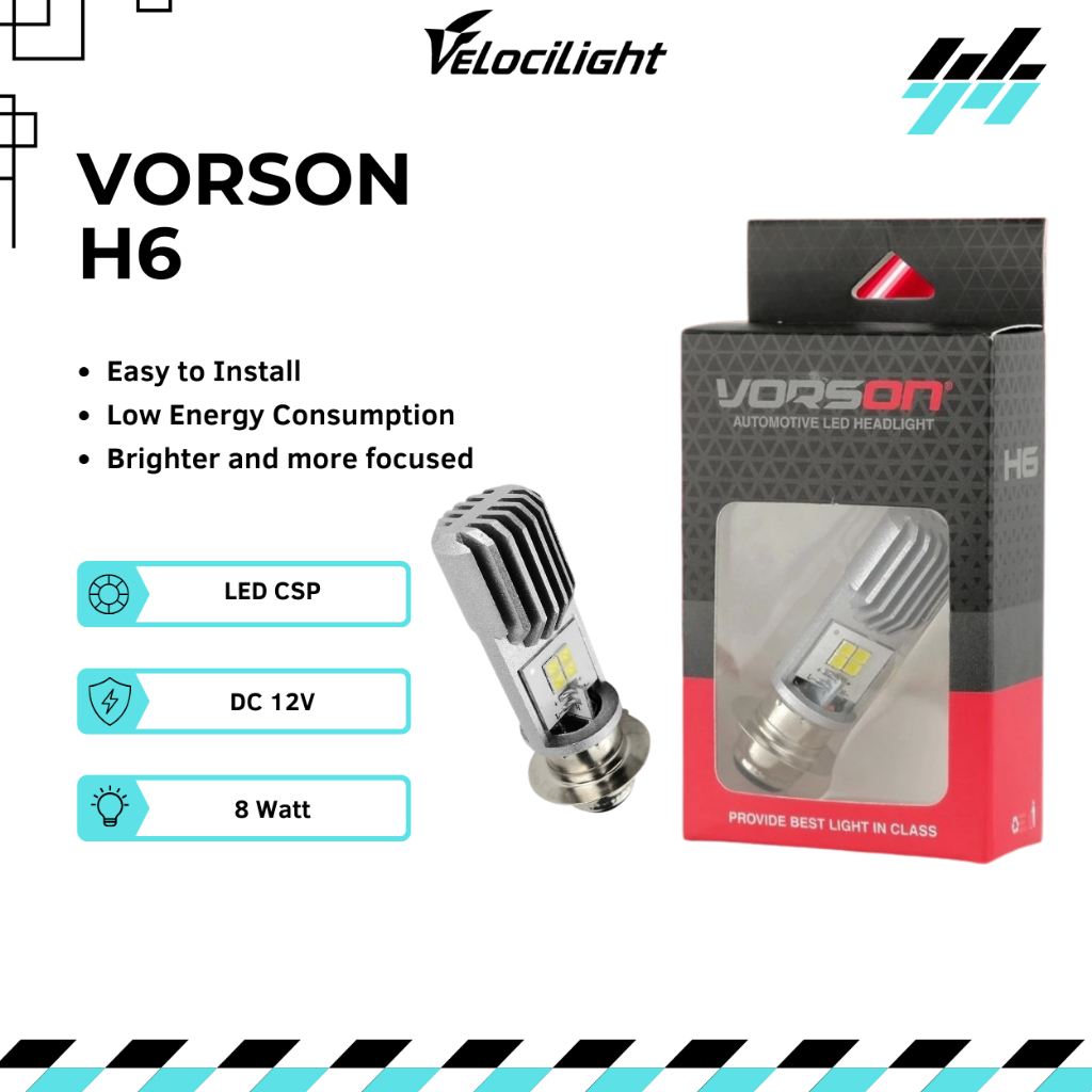Lampu Depan Motor H6 16W AC/DC LED Super Terang Putih Beat Mio Astrea Vario Nmax Aerox VORSON