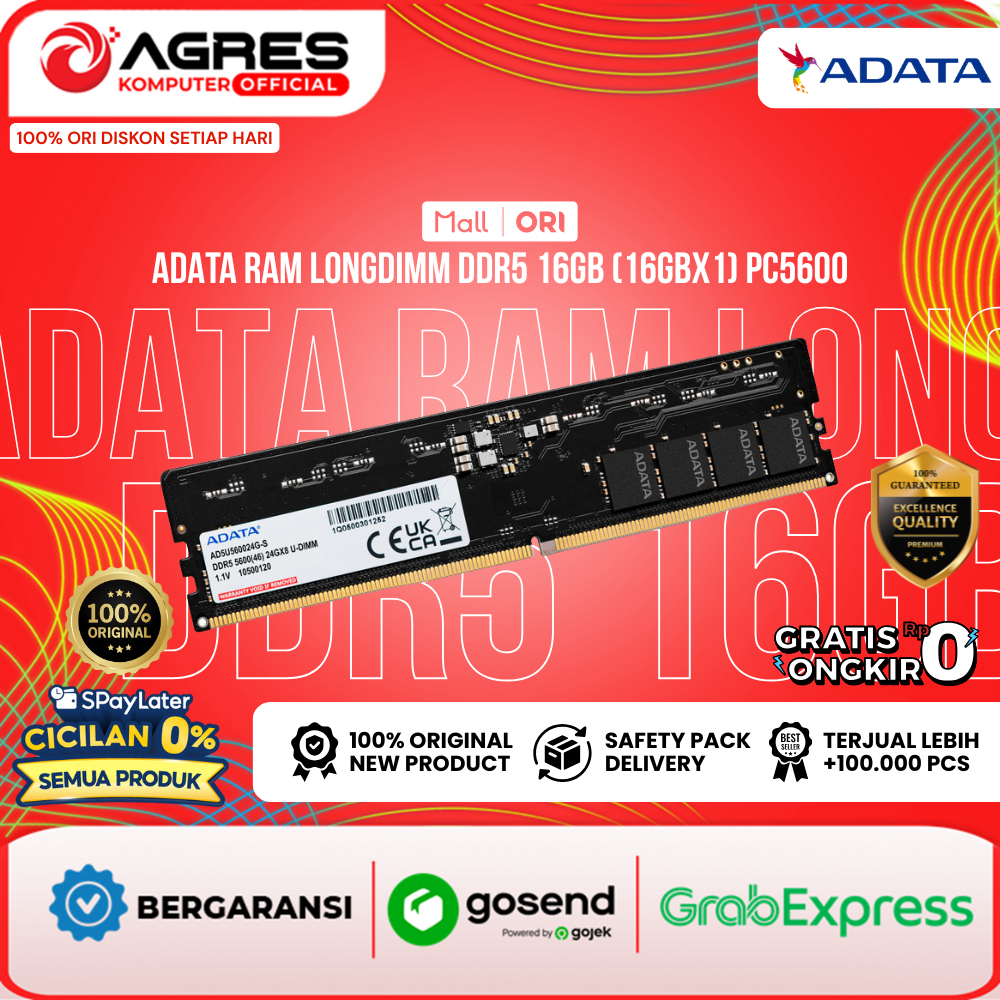 ADATA RAM LONGDIMM DDR5 16GB (16GBX1) 5600MHZ