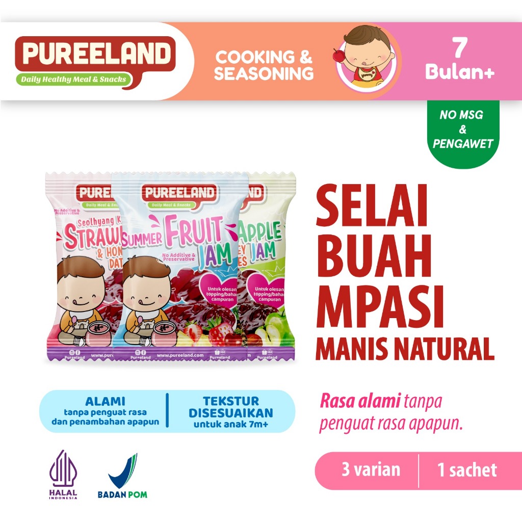 Pureeland Natural Baby Jam Sachet / Selai  MPASI