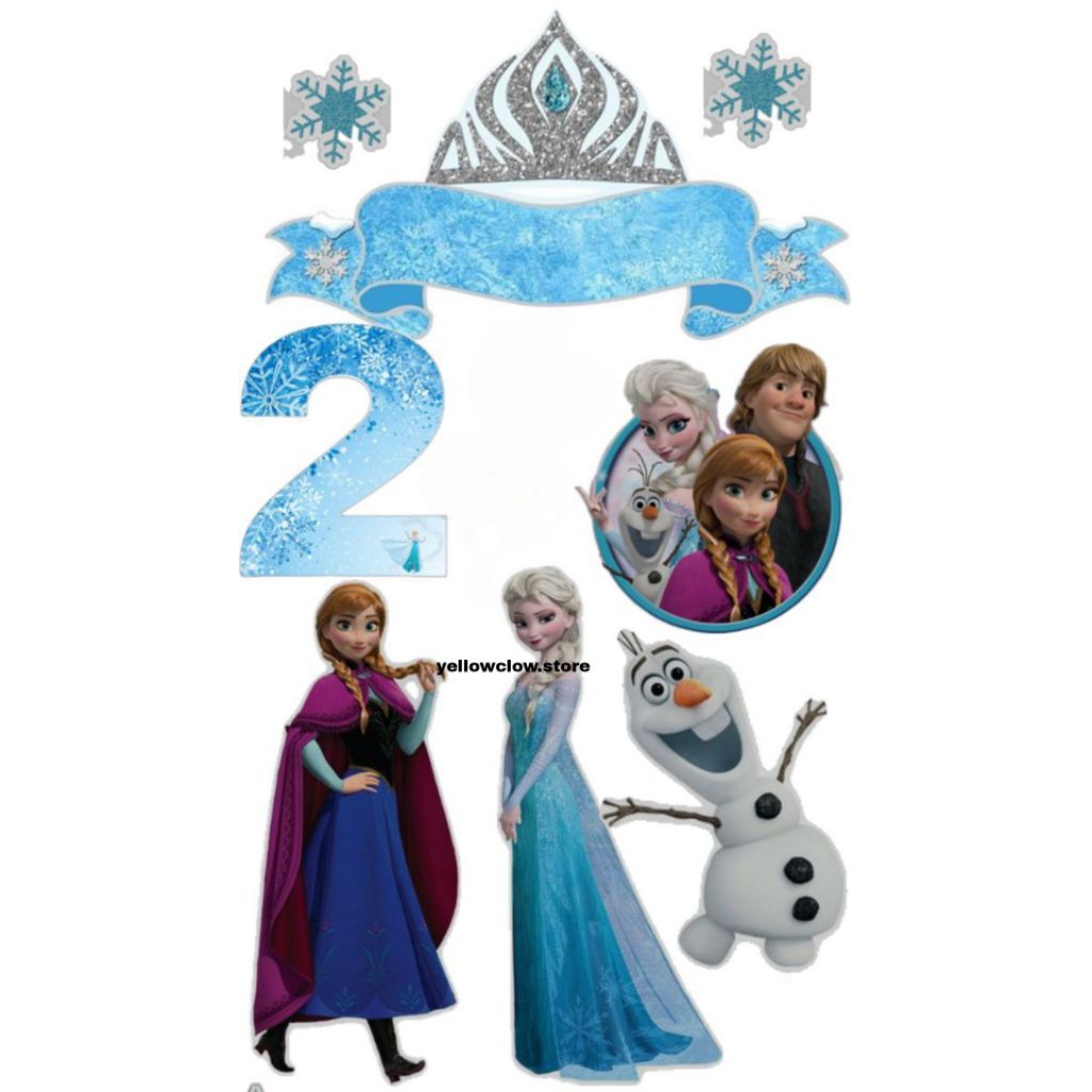 Topper Kue Ulang Tahun Frozen/Topper Cake Tema Frozen