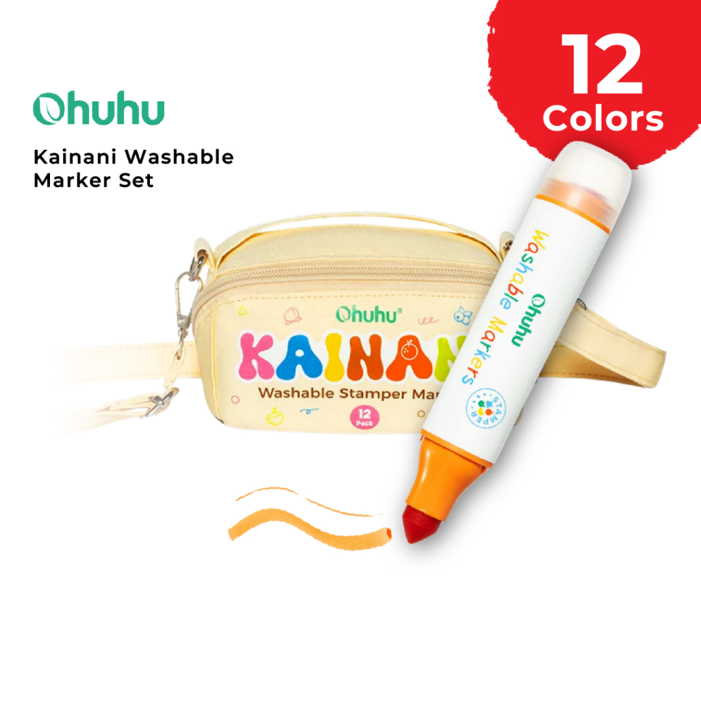 

OHUHU Washable Marker with Stamp Kids Friendly Spidol Warna