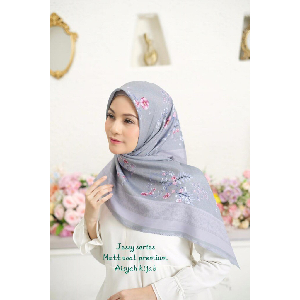 Grosir Hijab 10pcs Hijab Segiempat Jessy Series Aisyah Jilbab Segiempat Motif Premium Aisyah Jilbab 