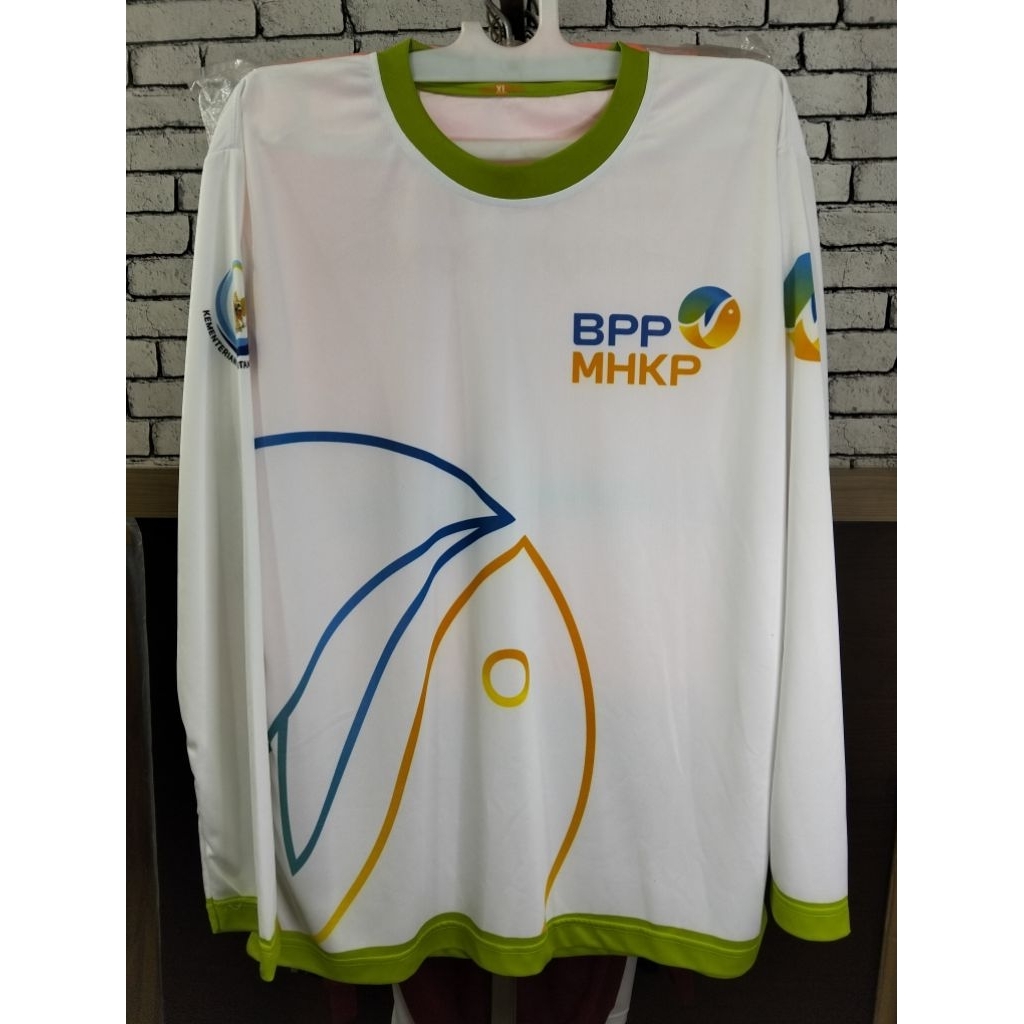 Kaos Jersey BPPMHKP Kelautan Warna Putih Lengan Panjang