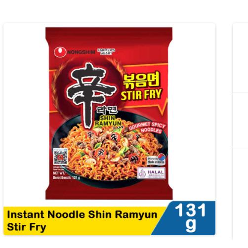 

nong shim instant noodle shin ramyun stir fry 131g