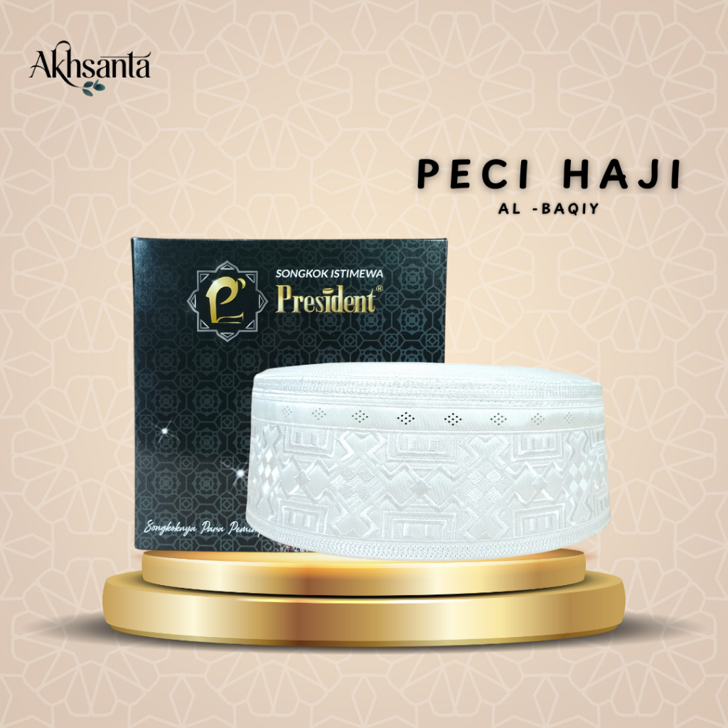 Peci Haji Peci Polos Songkok Putih Peci Putih Motif Sudemala Peci Putih Remaja Dan Dewasa - Akhsanta