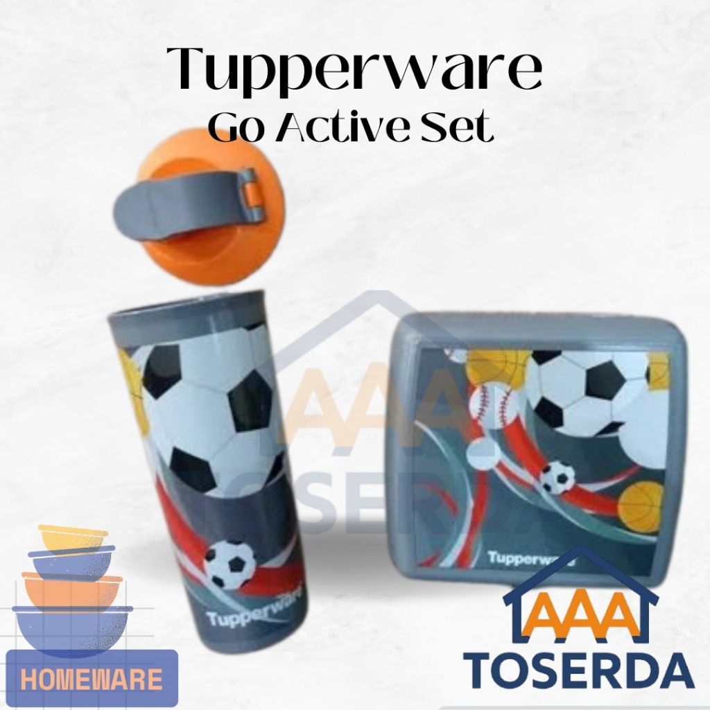 AAA Toserda | Tupperware Go Active Set – Kotak Makan & Tumbler Anti Tumpah, Praktis untuk Bekal Seko