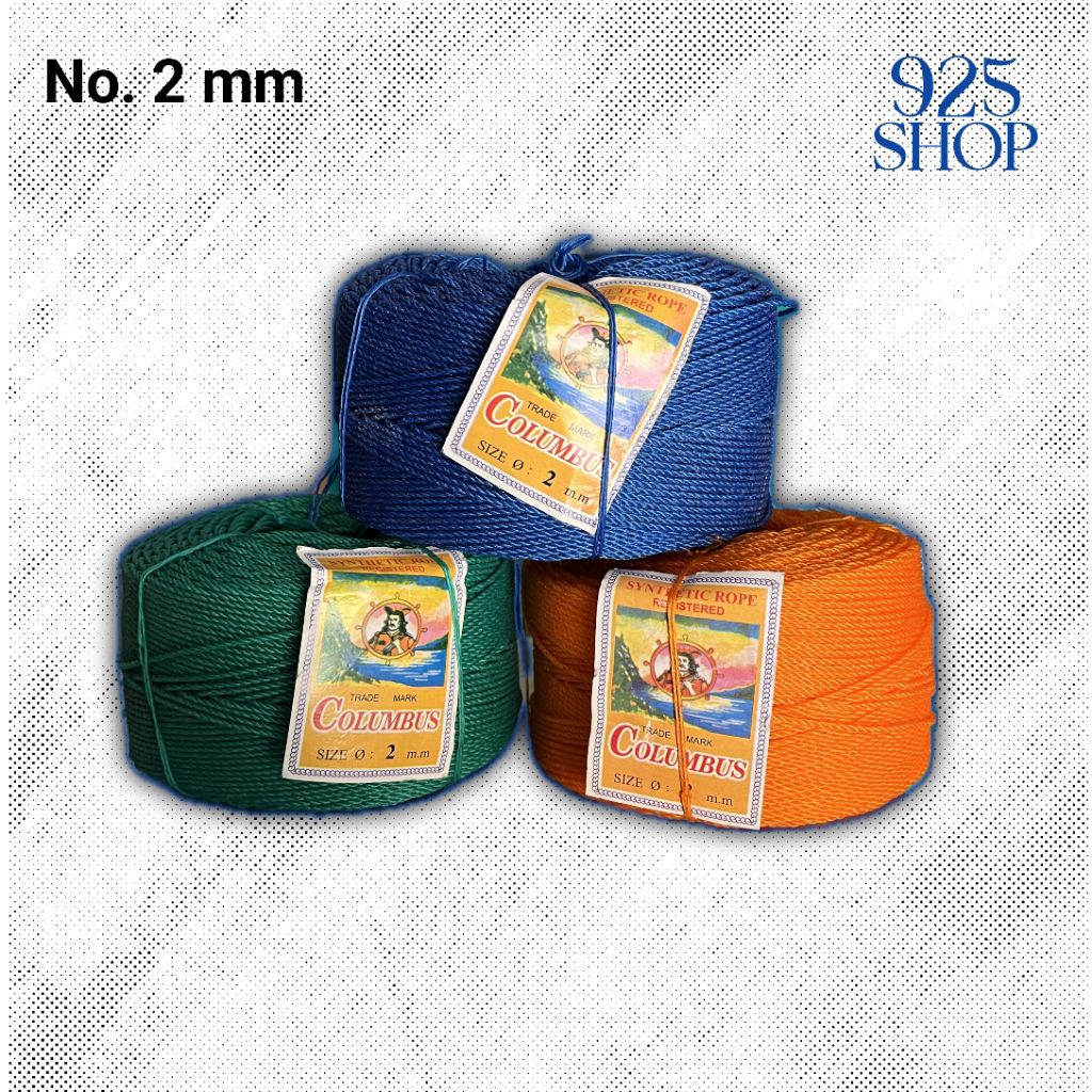 

Tali tambang 2mm Merek Columbus warna Biru,hijau,dan orange