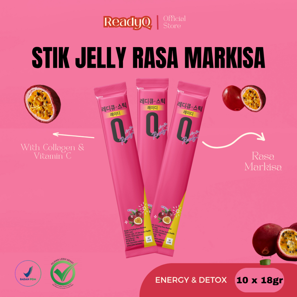 

[READY] ReadyQ Stick Jelly Lady/Anti Hangover/ Anti Mabuk / Anti mual/Markisa/Stik Jelly/Jelly Rasa Markisa/18g/3EA
