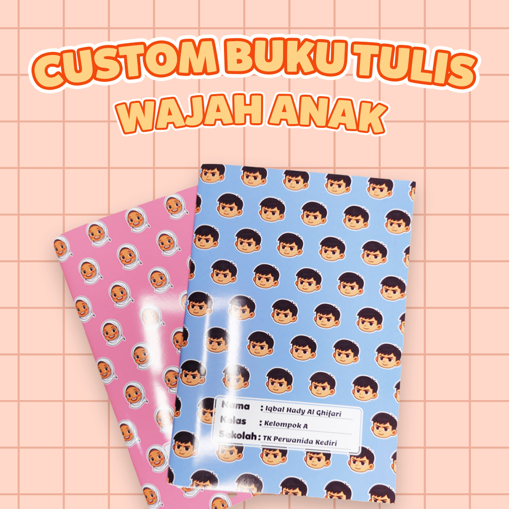 

Buku tulis cutom wajah anak AI