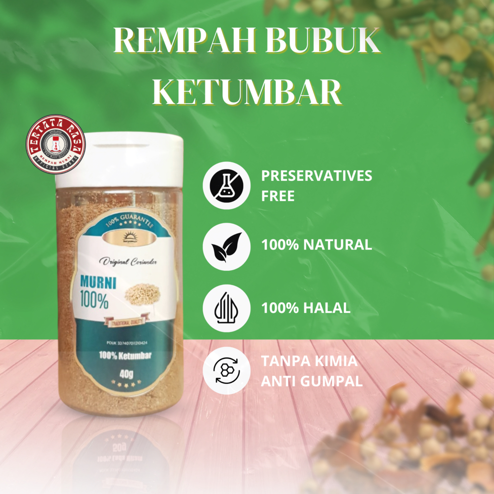 

TERTATA RASA KETUMBAR BUBUK MURNI / PURE CORIANDER POWDER