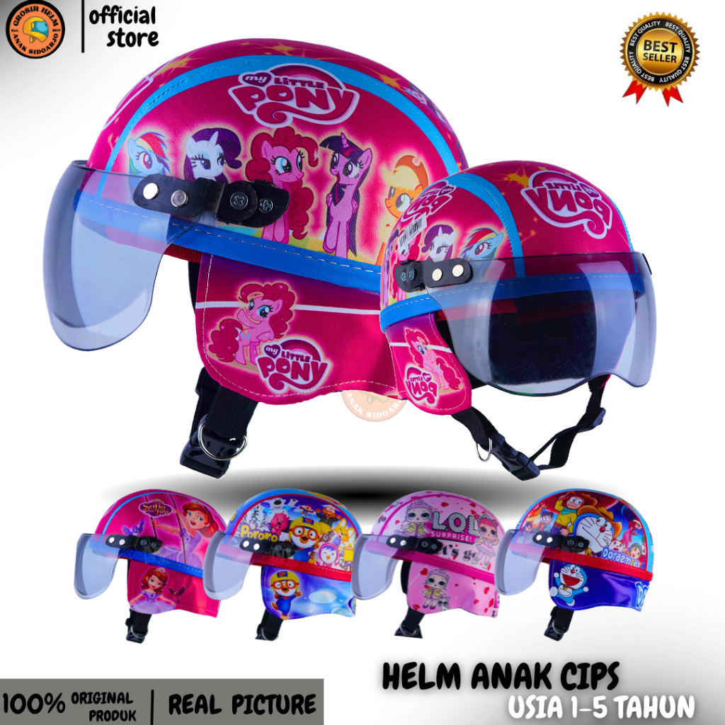 Helm anak retro karakter lucu  usia 1 2 3 4 Tahun Retro - Karakter Ringan Motif Lucu - cip pst