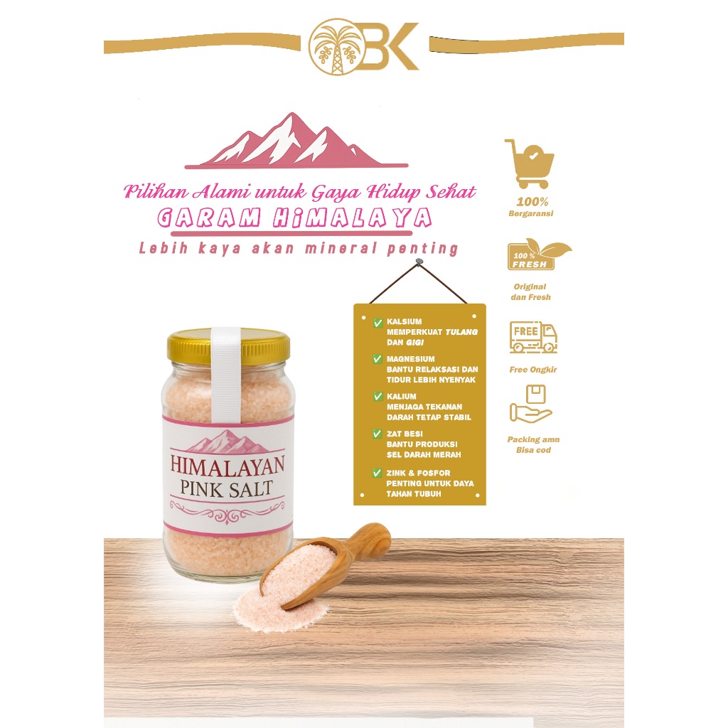 

Garam Himalaya Pink Salt Asli 100% Alami | Garam himalaya 600 gr | garam himalaya impor | garam murah | grama mineral