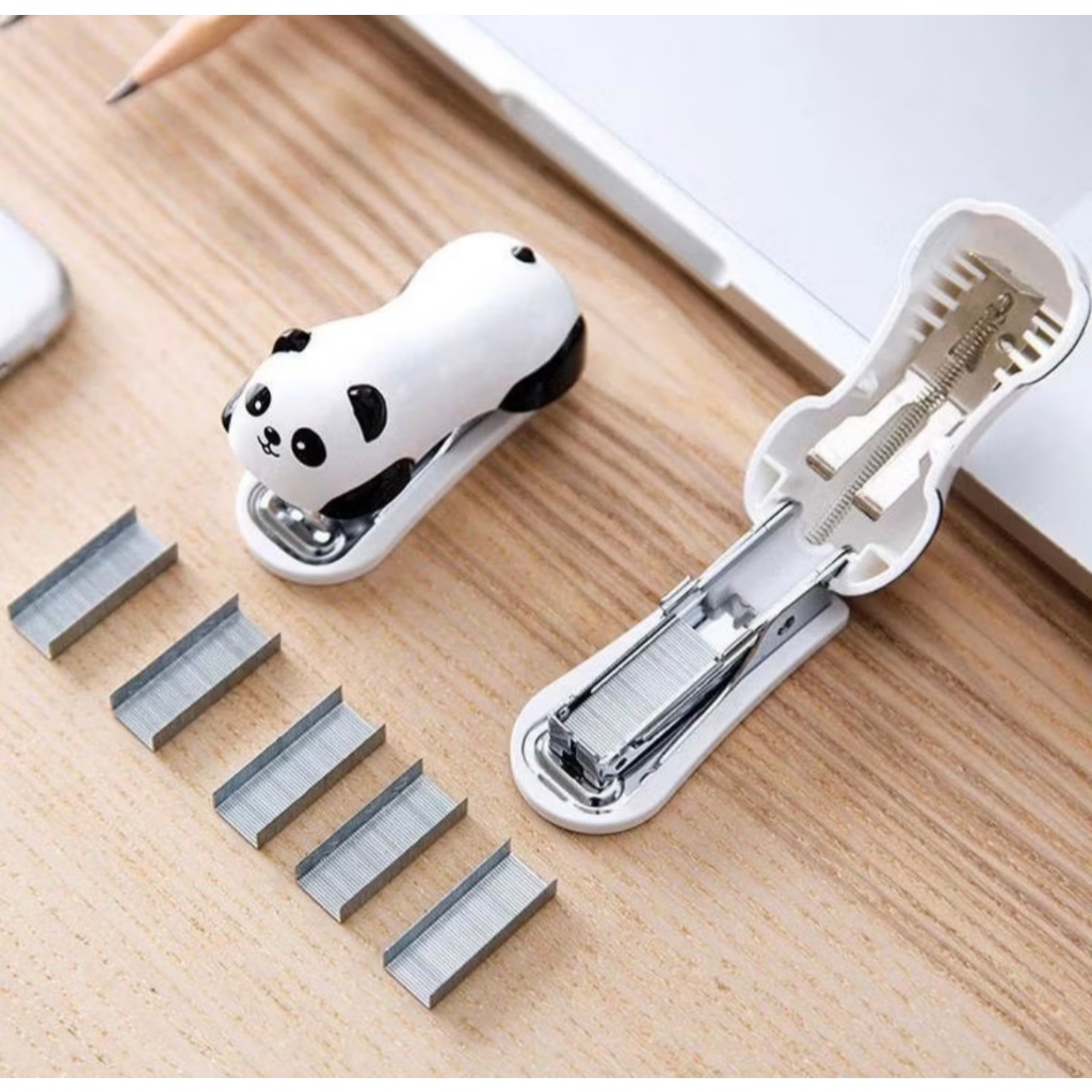 

Staples Panda Mini + Refill 1000pc / Stapler Sekolah Anak