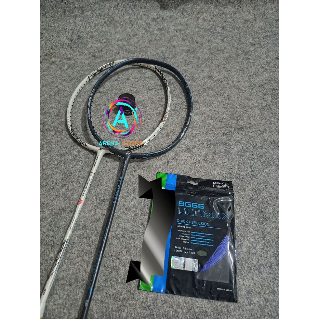 Raket badminton voltric zz-force 2 30lbs siap pakai bonus tas dan grip