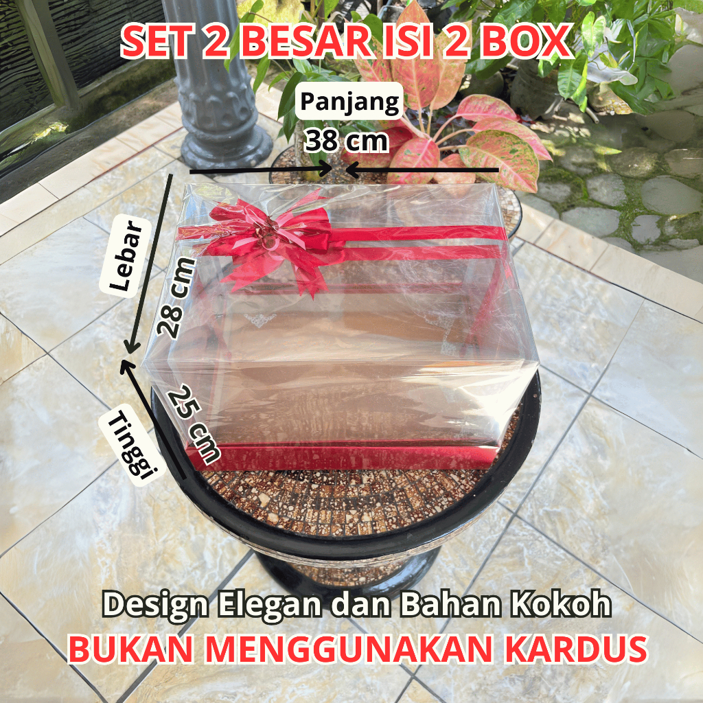 

Kotak Seserahan Pernikahan 1 Set Isi 2 Box ( Set 2 Besar, Set 2 Kecil) Komplit Tutup Mika Tebal Cocok Untuk Hantaran Mahar Pengantin