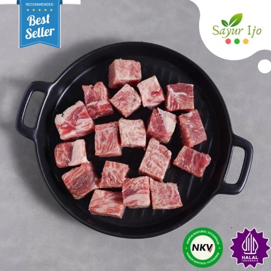 

Daging Sapi Saikoro Meltique Cube -/+ 250 Gram / Pack Fresh Frozen Beef PREMIUM Segar HALAL
