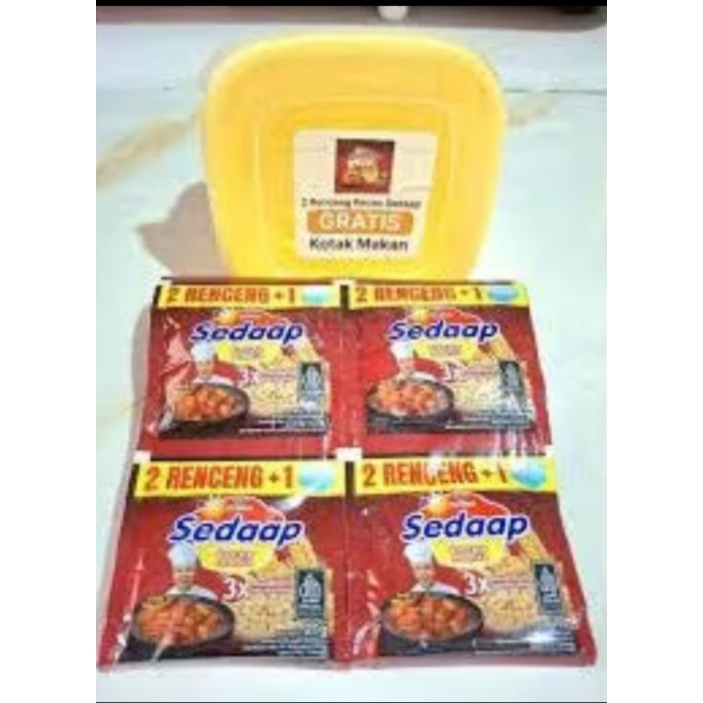 

2 RENCENG ISI 24 SACHET KECAP MANIS SEDAP MERAH + GRATIS KOTAK MAKAN
