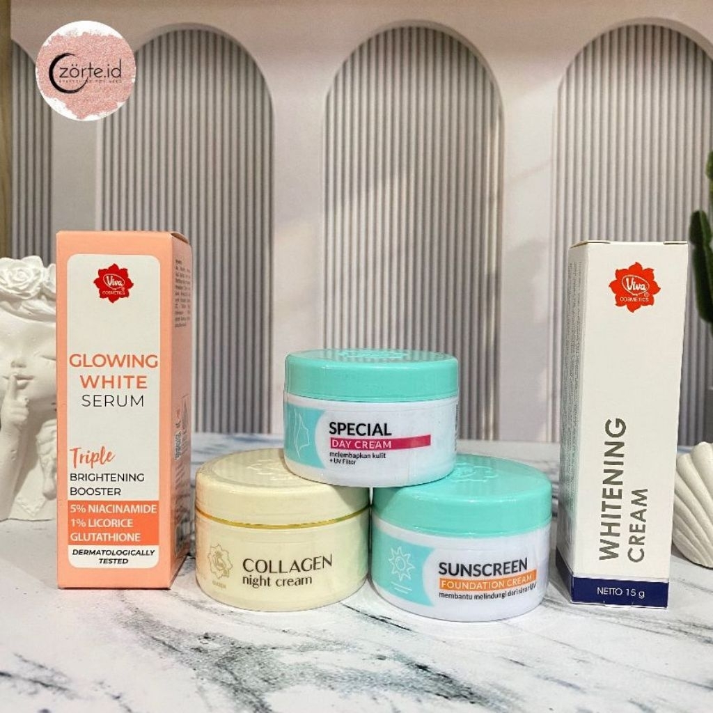 [ VIVA ] Paket Glowing 5macam (w.cream+suns+collagen nc+special dc+glowing.s)