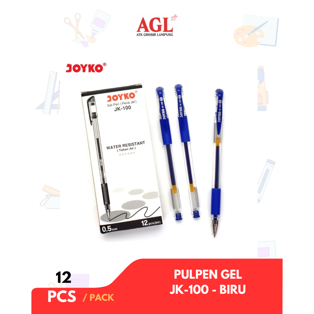 

JOYKO - (12pcs) PULPEN GEL JOYKO JK - 100 BIRU - Grosir