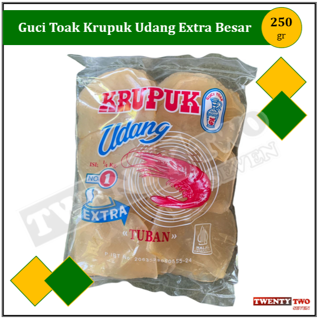 

[10 X]Guci Toak Krupuk Udang Extra Besar 250 gr. isi 10 Pax