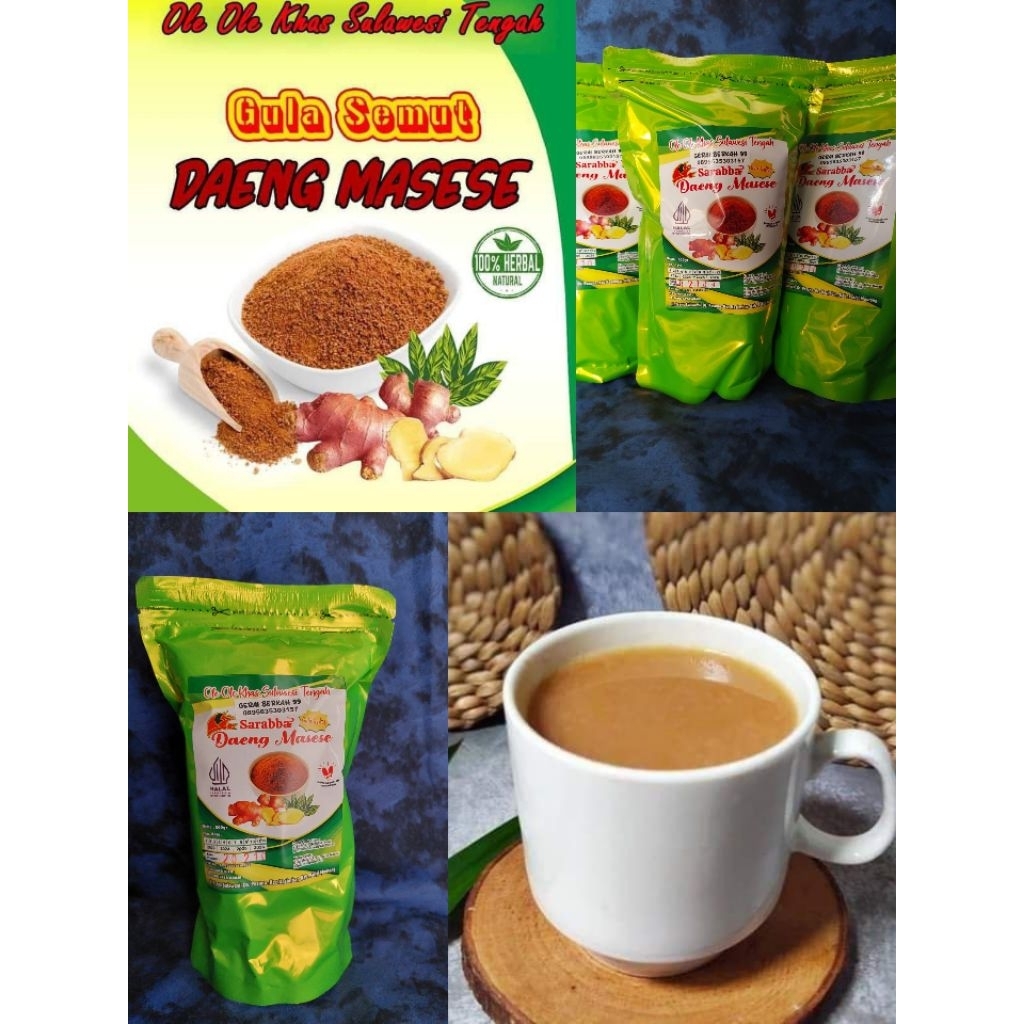 

Sarabba Daeng Masese kemasan 200 gram, serbuk jahe merah plus gula aren