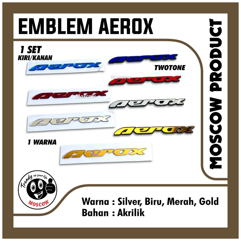 MOSCOW EMBLEM TIMBUL 3D AKRILIK TIMBUL 1 SET ISI 2 PCS MOTOR Aerox 155 VVA Standar Aerox 155 VVA R-V