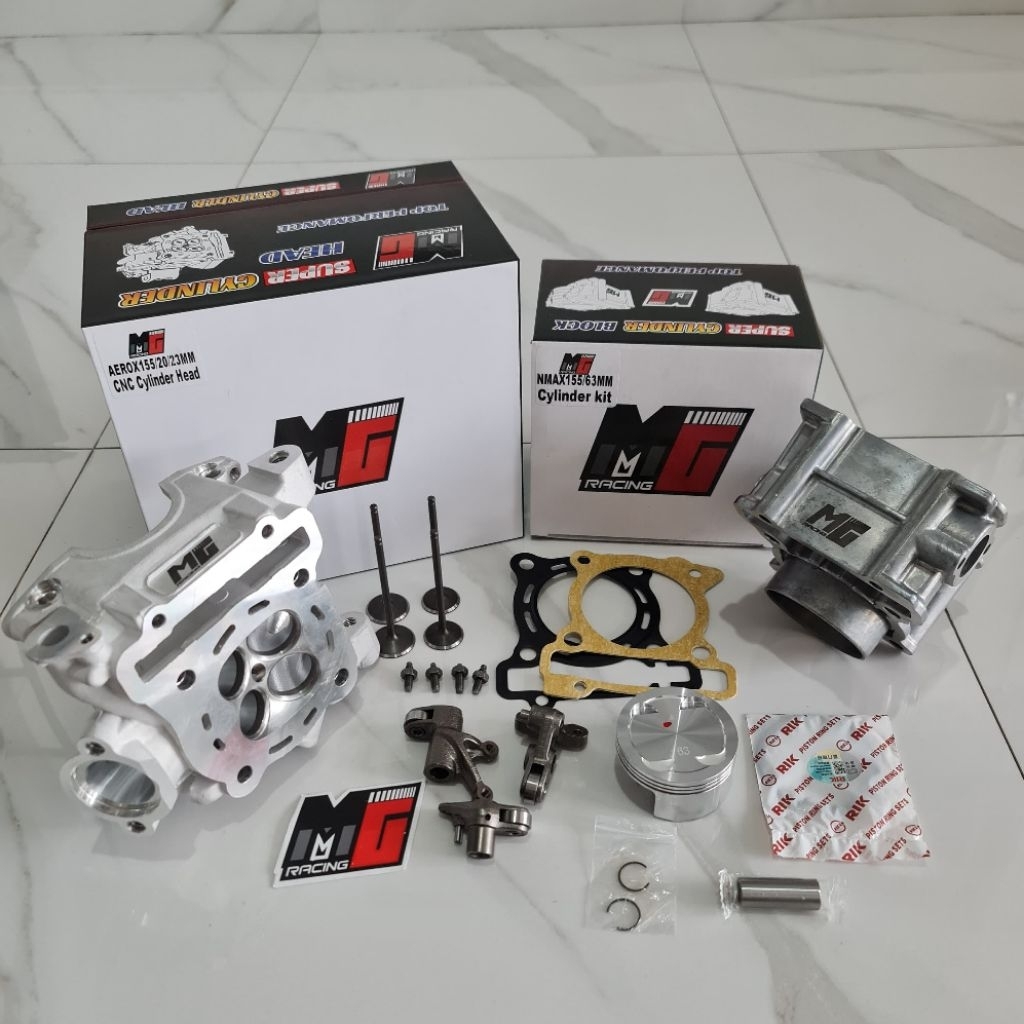 PAKET BOREUP BLOK NMAX 63 CASTING HEAD 23/20  BLOK AEROX 63 CASTING BLOCK WR155/ R15 MG RACING