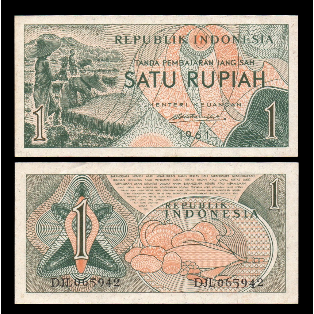 Koleksi Indonesia 1 Rupiah 1961 Seri Pemandangan 2 UNC AUNC
