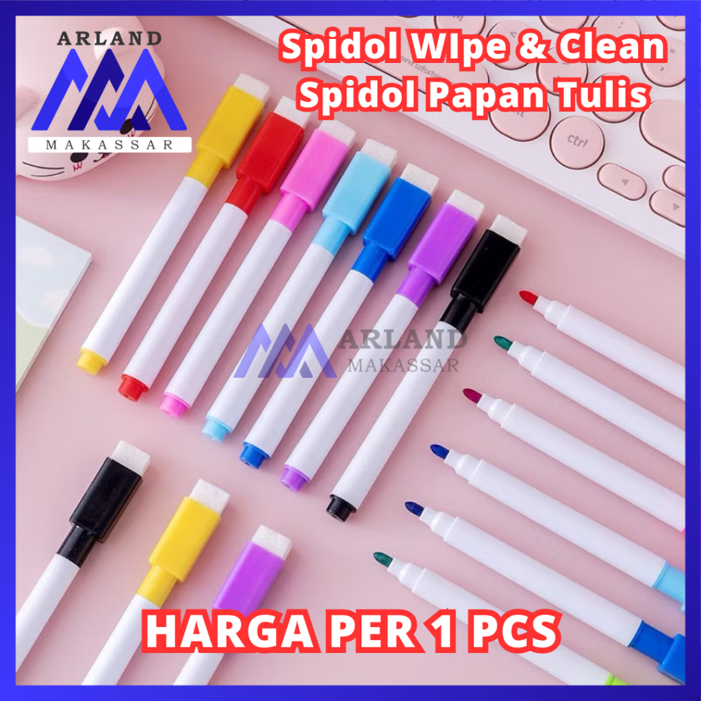

AM Spidol Warna Wipe and Clean / Spidol Warna Whiteboard Penghapus Activity Book Mainan Anak