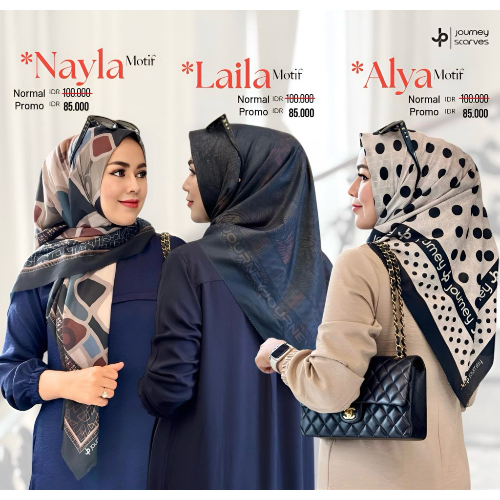 Nayla Laila Alya New Collection Journey Scarves Hijab Voal Ultrafine Shiny