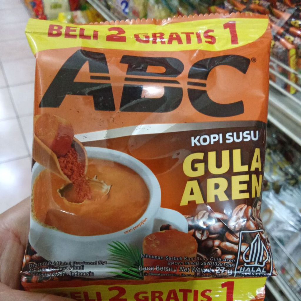 

ABC Kopi Susu Gula Aren 27gr Renteng Isi 15 Sachet