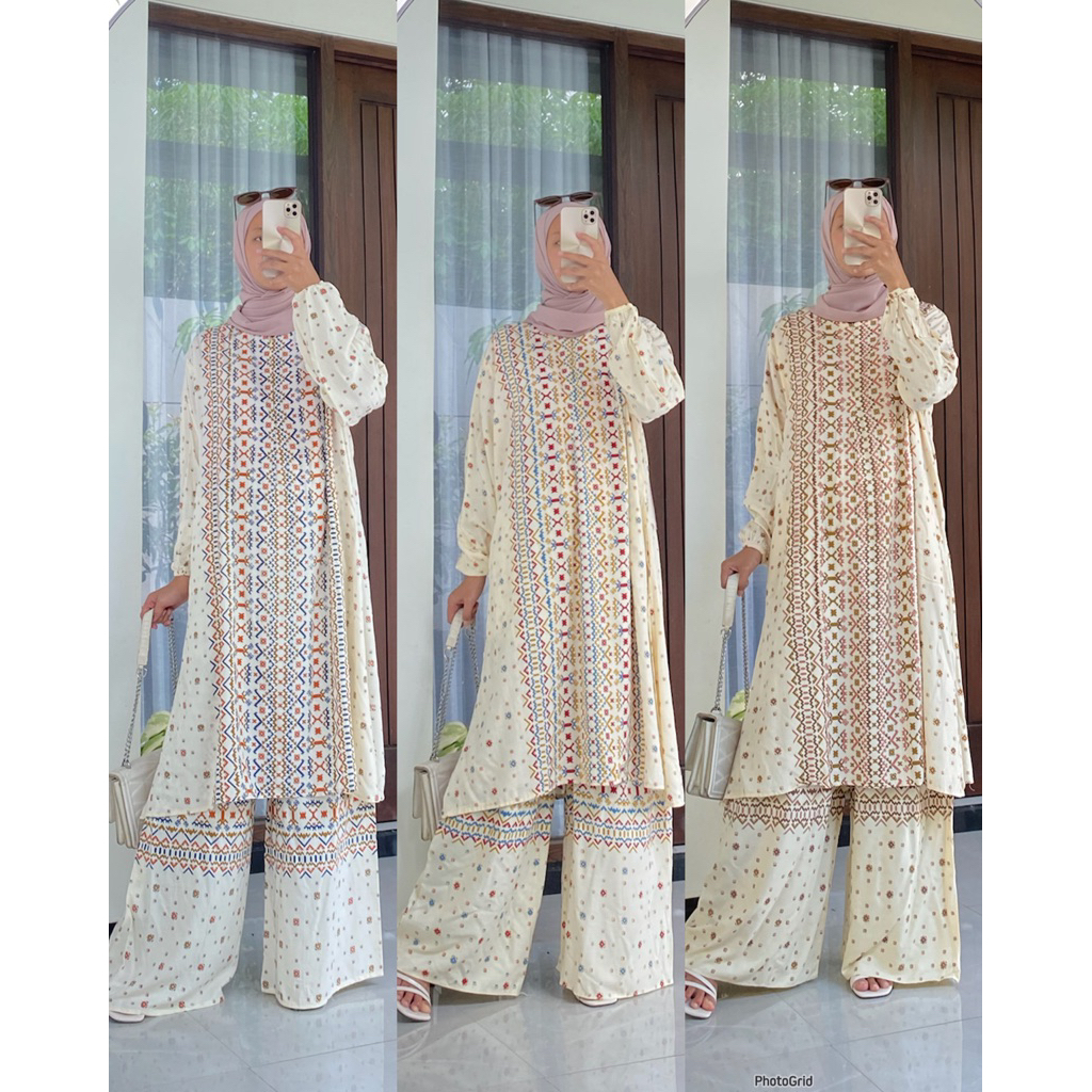 ONE SET / SETELAN  CELANA KULOT RAYON VISCOSE BUSUI