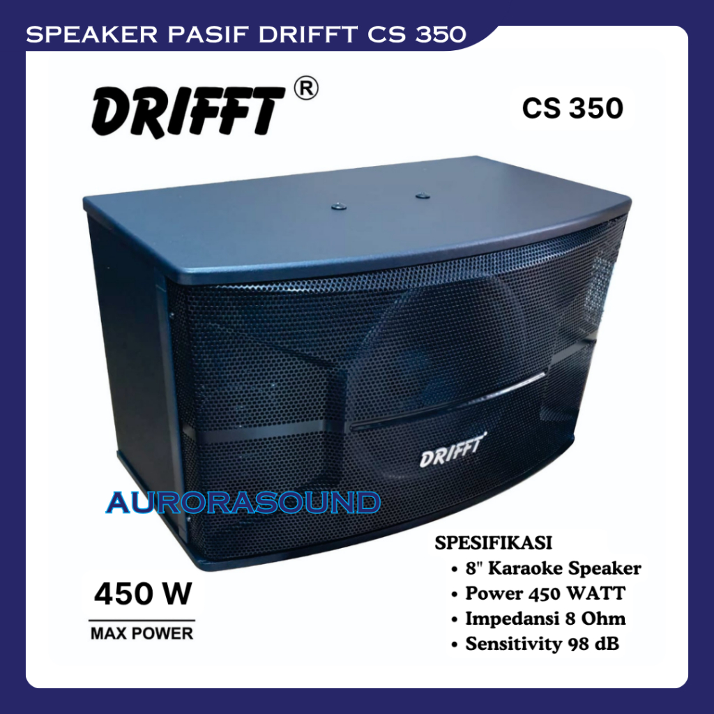 SPEAKER DRIFFT CS 350 PROFESSIONAL KARAOKE SPEAKER PASIF 8 INCH CS350 2 UNIT ORIGINAL