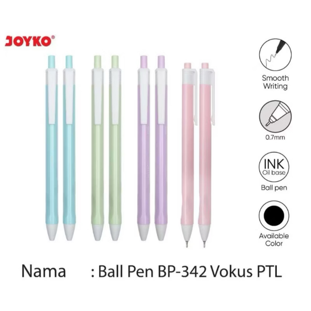 

Pulpen Joyko BP-342 Vokus PTL 0,7 mm Hitam (1pcs)