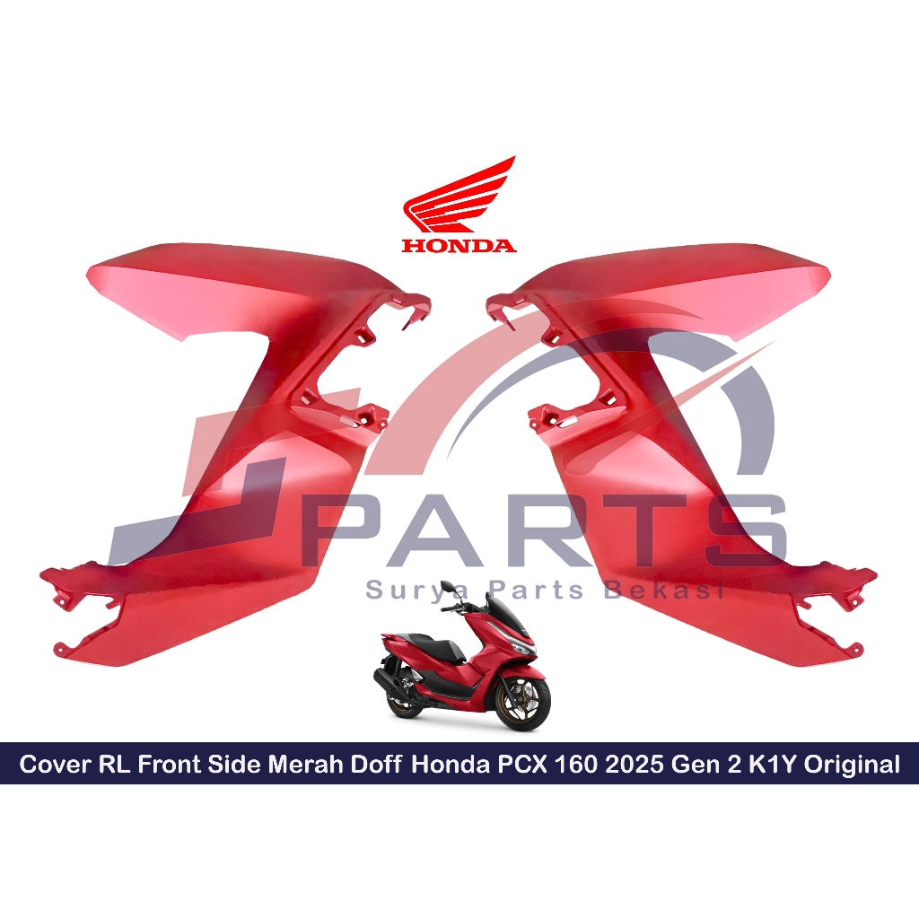 Cover Sayap Kanan Kiri Merah Doff PCX 160 Gen 2 Cover Front RL Honda New PCX 160 2025 K1Y Original