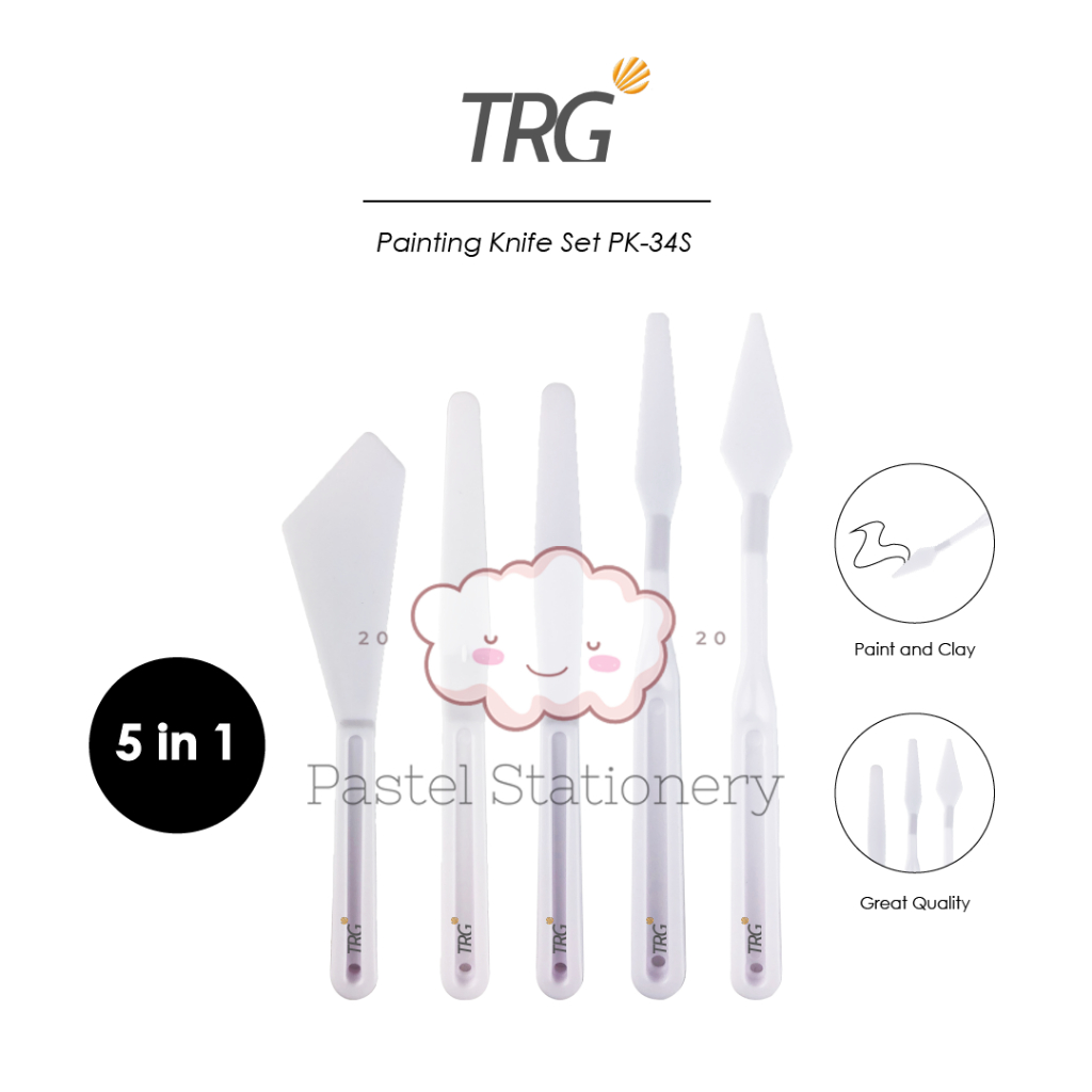 

TRG Plastic Painting Knife Clay Tool Cake Set 5 in 1 PK-34S - Pisau Ukir Palet Spatula Lukis Tanah Liat Pottery Sculpting TRG