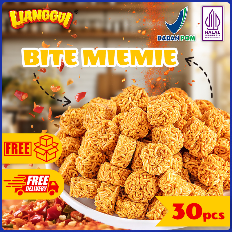 

30pcs Lianggui Mie Kering Pedas HALAL - Snack Renyah Gurih, Cemilan Kantor & Ngemil Sehat