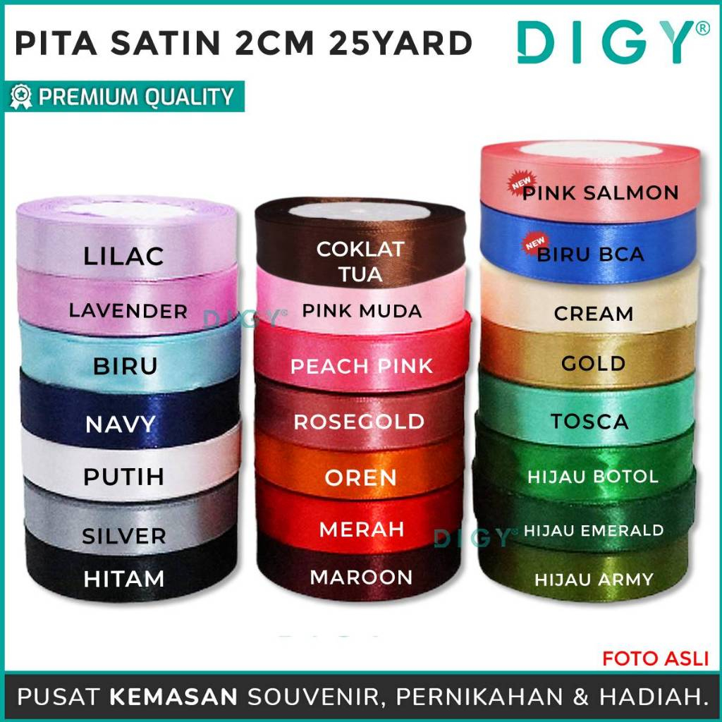 

Termurah Pita Satin 2 CM 25 YARD 1Roll Warna Pastel Pita Bucket Bunga Untuk Kotak Kado , Craft , Souvenir