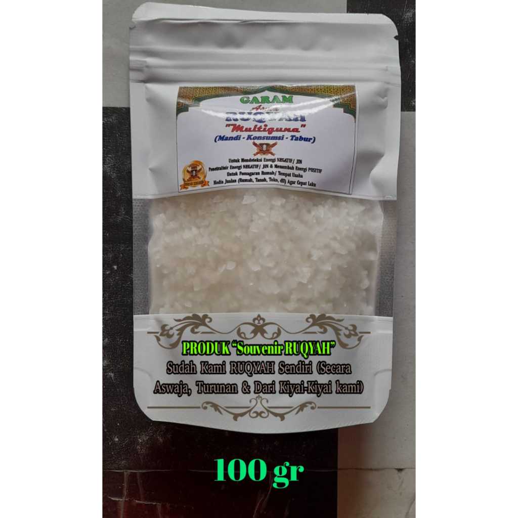 

Garam Terapi Multifungsi 100 gr, Formula Tradisional Dibacakan Doa Pilihan bisa untuk campuran pakan
