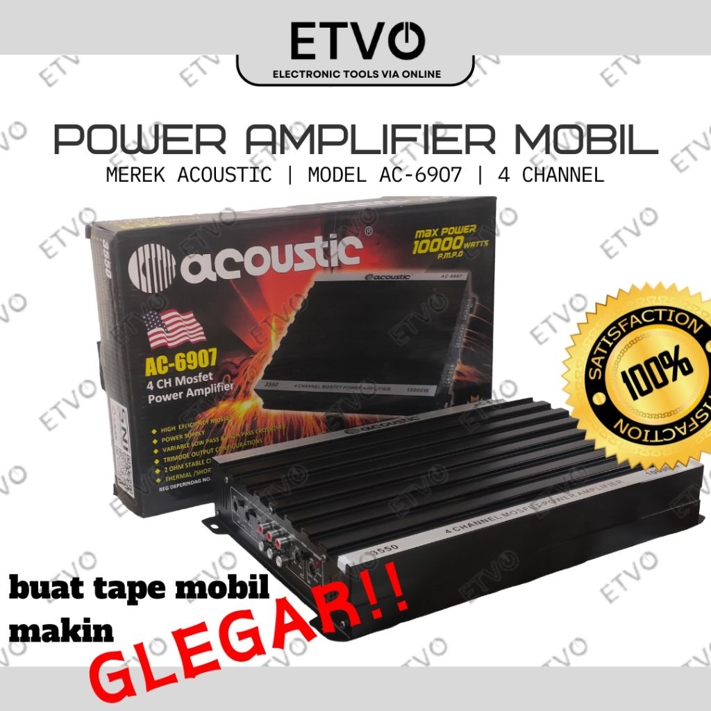 Power Ampli Mobil Acoustic AC-6907 4 Channel