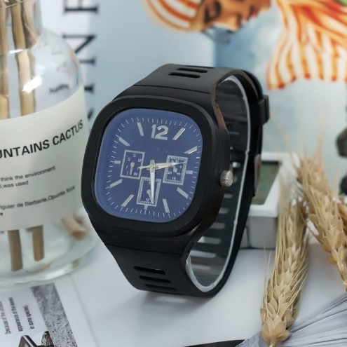 Jam Tangan Analog Chrono Pria Wanita Rubber Quartz Fashion Couple Anak Remaja Premium Rm035