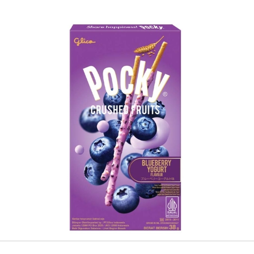 

Pocky Crushed Fruits Biskuit Stik Blueberry Yogurt 38 g