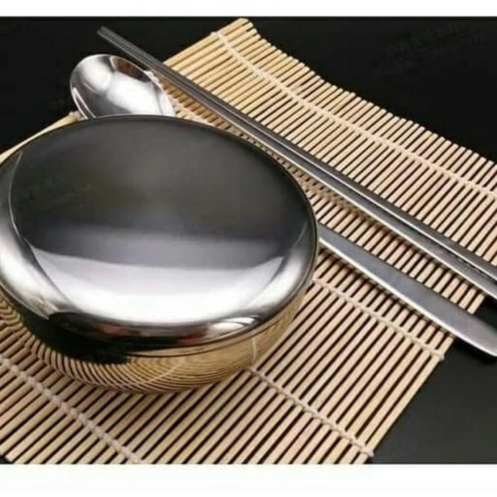 Mangkok Korea Stainless / Mangkok Nasi Korea Stainless + tutup
