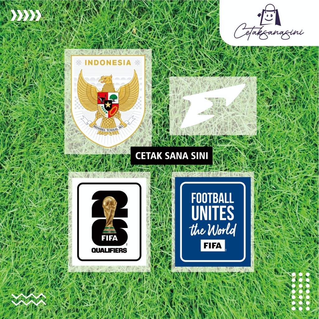 Paket Hemat Logo Timnas Indonesia FULL HD DTF Lengkap Patch Timnas Indonesia | Sablon Logo Timnas 20