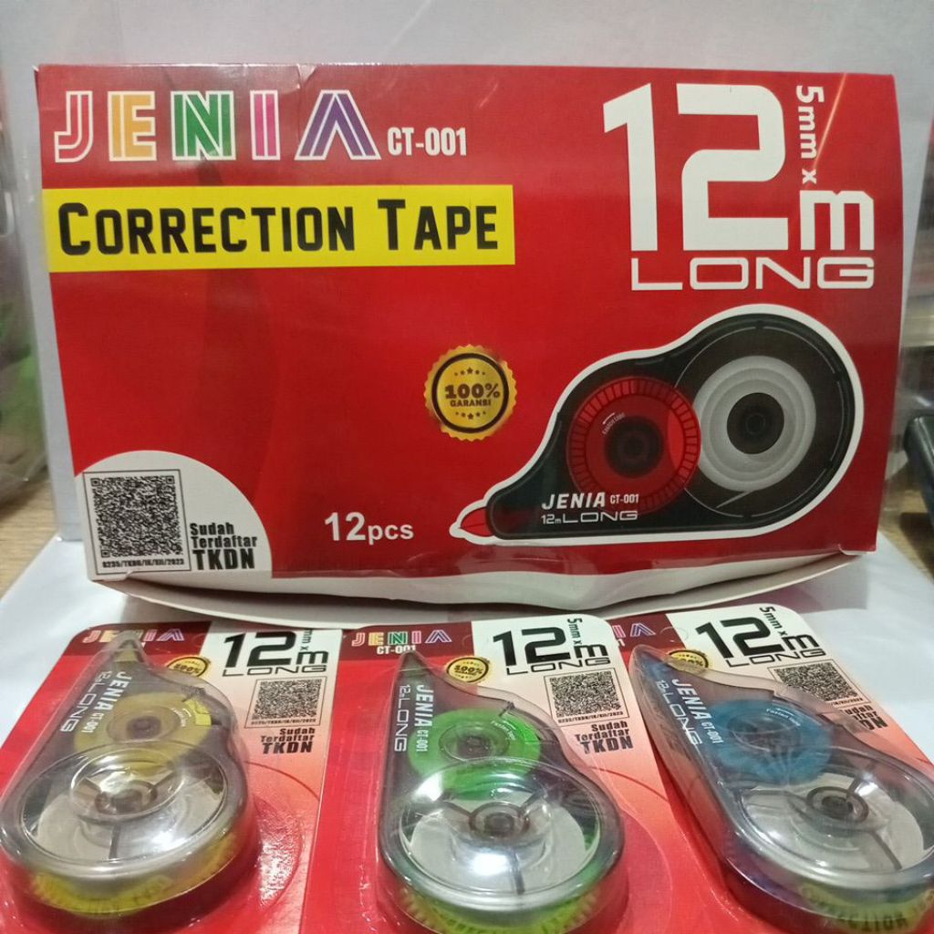 

Tip ex kertas Jenia ct-001 5mm×12m / pak (12pcs)
