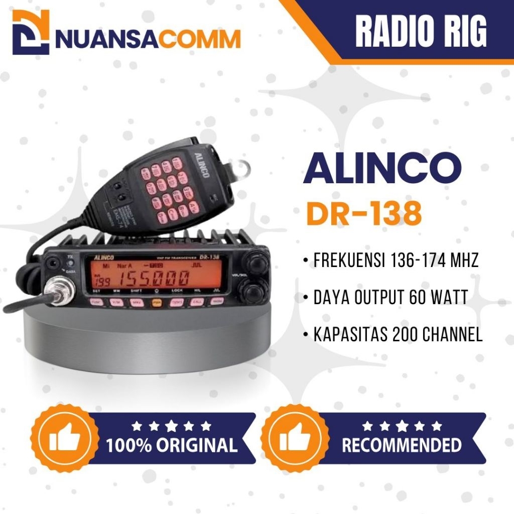 Radio Rig Alinco DR 138 / Rig Alinco DR138 / Rig DR-138 Alinco Garansi Resmi