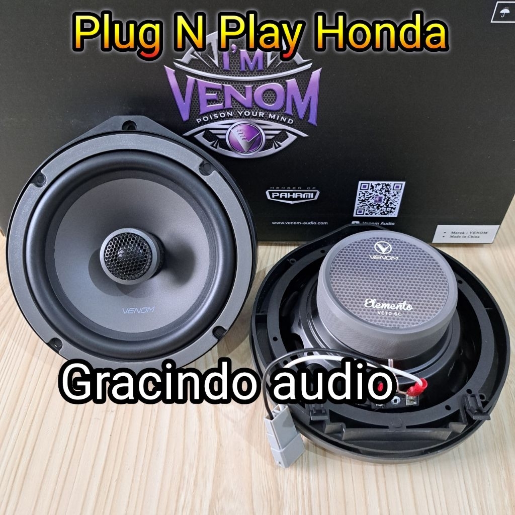 Speaker Coaxial Venom Elemento 6.5inch Plug N Play Mobil Honda Freed Original Venom