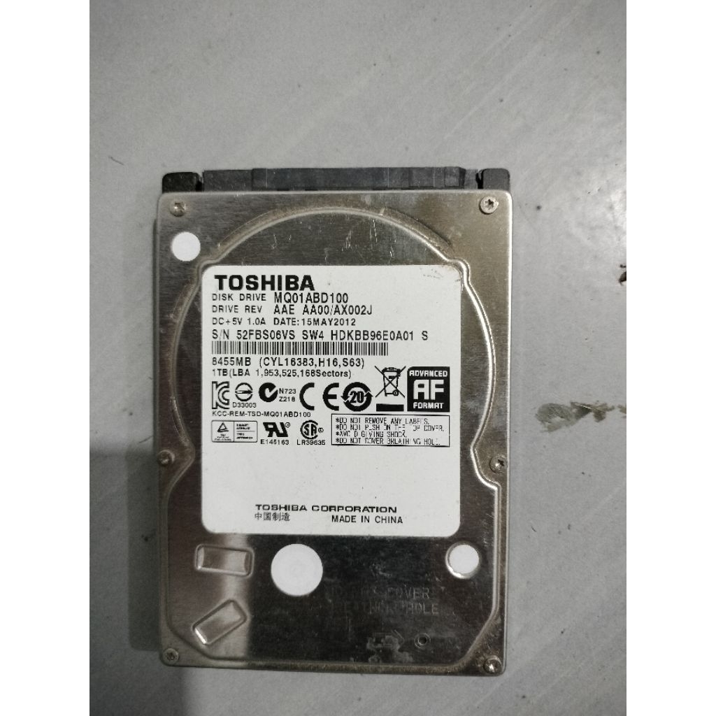 hardisk bekas laptop 1tb
