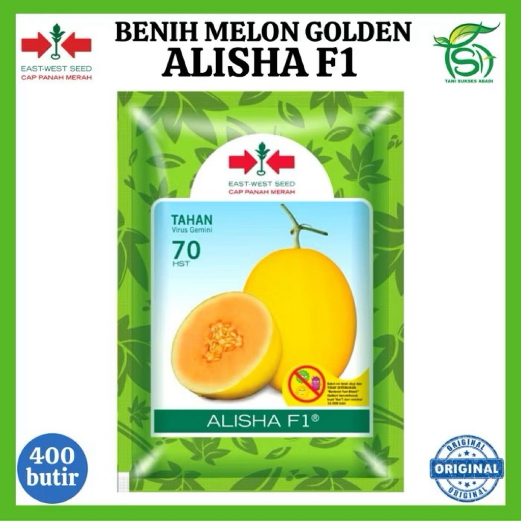 Benih Melon Golden ALISHA F1 400 Butir - Bibit Cap Panah Merah