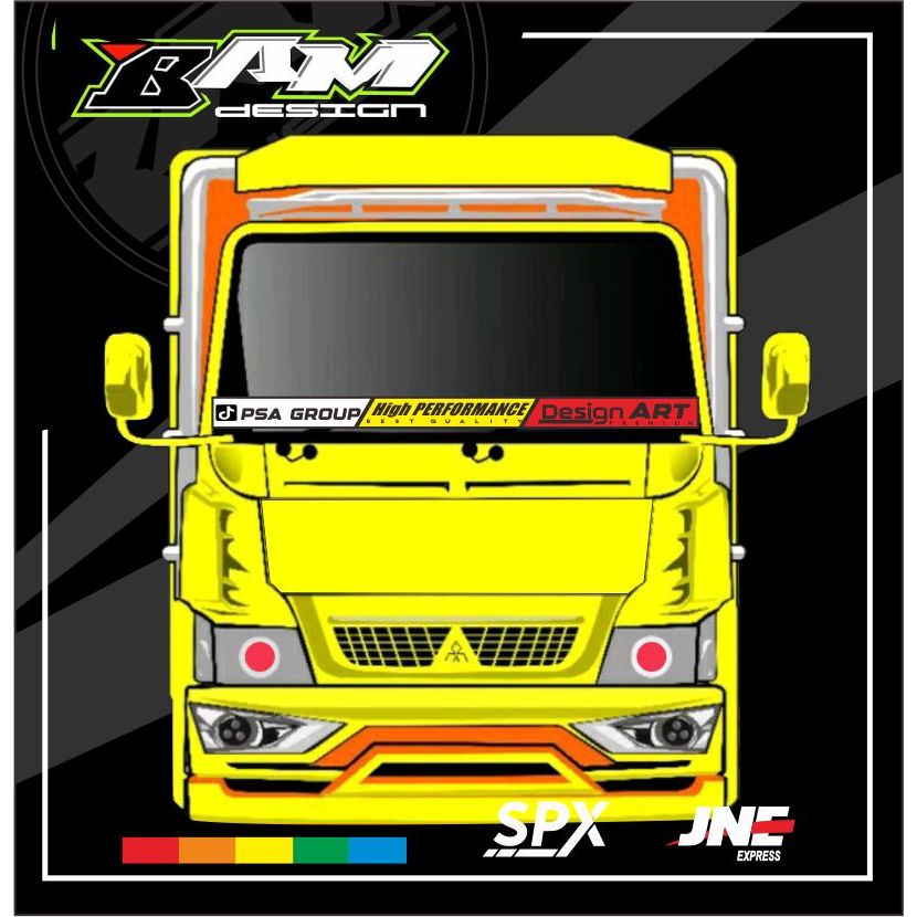 Cutting Sticker Kaca Mobil truk, canter, Hino, stiker kaca depan